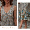 BROVAVE Women Summer Bohemian Floral Print V Neck Sleeveless Sundress