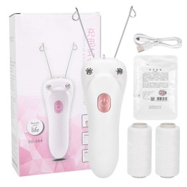 Sunicon Facial Threading Hair Removal for Women, USB Rechargeable Electric Hair Removal Device Cotton Thread Epilator Body Hair Removal Machine for Chin Lip Arms Legs, Pink