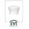 EVI Herrajes Selbstklebender Türstopper, Edelstahl, Weiß Lackiert, Weißer Gummi, Ref.