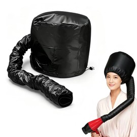 Hair Drying Cap for Dryers, Hood Cap, Hands Free, Bonnet Shape, Hair Care, Hat, Quick Drying, Time Saving, Home Beauty, Adjustable Belt Included, Unisex, Black