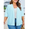 Eytino Women Plus Size Summer Cardigan Half Sleeve Knitted Jacquard