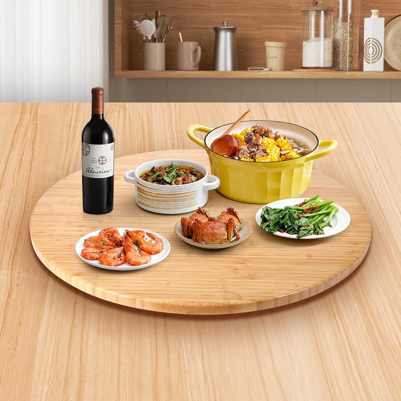 (26 Inch) Bamboo Large Lazy Susan for Dining Table Top