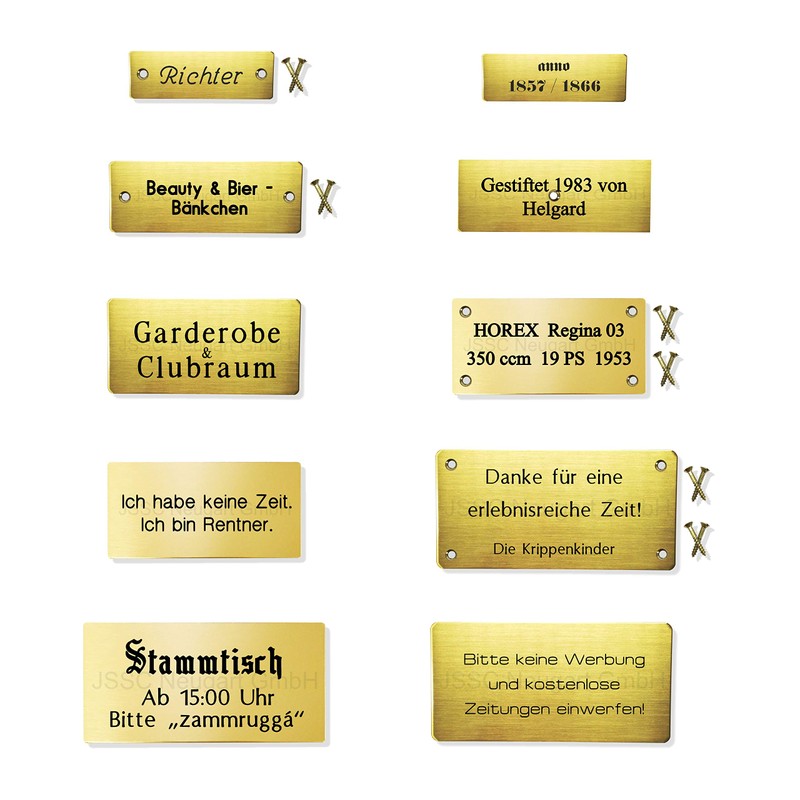 JSSC Neugart GmbH Engraved Polished Brass Sign ★ Door Sign