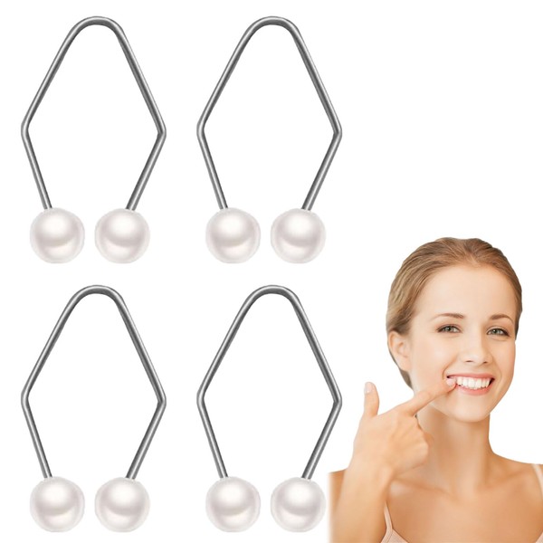 YEJAHY Pack of 4 Dimple Maker, Natural Dimple Maker Cheeks, Smile Face Trainer, Dimple Maker, Beads, Dimple Trainer for Women and Girls