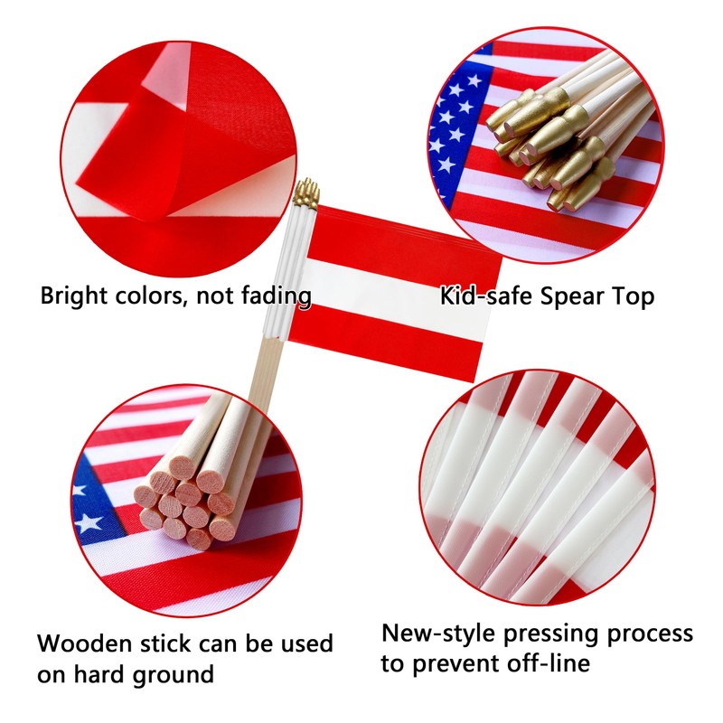 TSMD Austria Stick Flag Austrian Small Mini Hand Held Flags,5x8