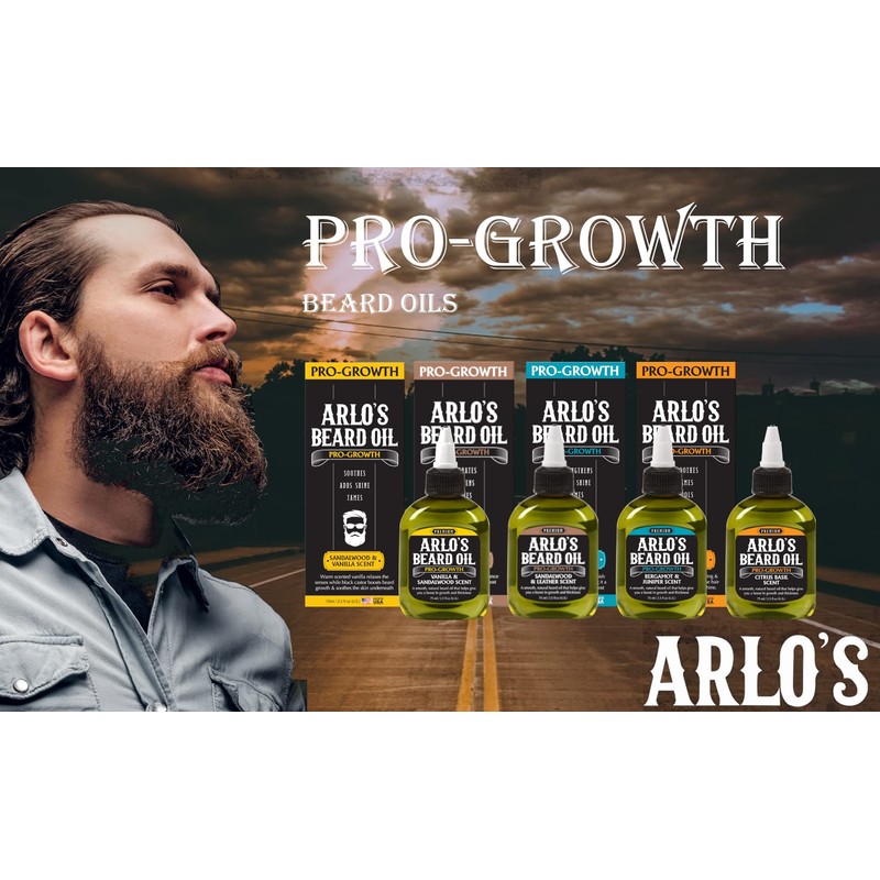 Arlo's Pro Growth Beard Oil - Vanilla Sandalwood 2.5 oz.