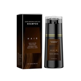 200 ml Nova Hair Instant Dye Shampoo for Gray Hair,Black Hair Dye Shampoo 3 in 1, Suitable for Women & Men (Brown) Haircare Gentle black hair - Color: Dark brown
