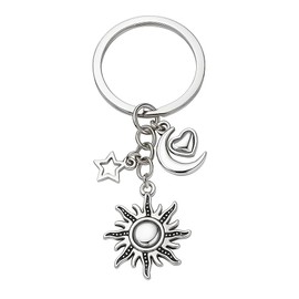 Sun Keychain - Star & Moon Key Chains for Women, Cosmic Bag Charms, Funny Keychains Gift for Girls Girlfriend