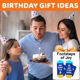 Zmart 45th Birthday Gifts Ideas - Men Women 45 Year Old Birthday Gifts for Old Aged Him Her, 45th Socks for Female Male