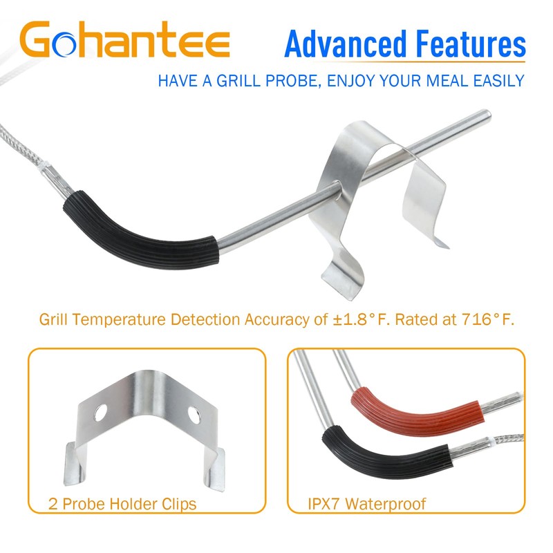 Gohantee 2-Pack Grill Probes Replacement for Weber Igrill 2, Igrill