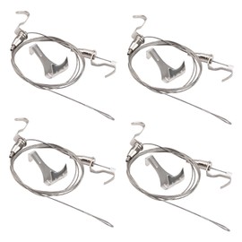 UFURMATE Picture Hanging Kit with Hooks, 4 Set 2M Stainless Steel Hanger Wire Rope Kit Heavy Duty Professional Art Picture Display Kit with 8 Adjustable Hooks Hanging 2 Pictures on 1 Wire