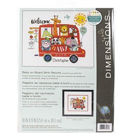 Dimensions Counted Cross Stitch Kit: Birth Record: Baby on Board, Various, One