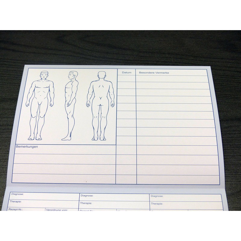 Pack of 100 Patient Record Cards in Blue - Closed