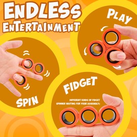 Yrissmiss Fidget Toys Adults Pack 5Pcs,Fidget Spinner with Magnetic Rings Gyro,Fidget Controller Autism Sensory Toys,ADHD Stress Anxiety Desk Fidgets,Easter Basket Stuffers for Kids Teen Boys(OR)