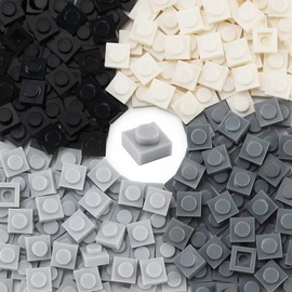 Feleph Basic 1000 Pieces Plate 1x1 Bricks Black White Grey Creative Pixel Mosaic Art Parts Building Play Blocks Set Toy Classic Accessories Compatible with 3024 Major Base Plates Brands …