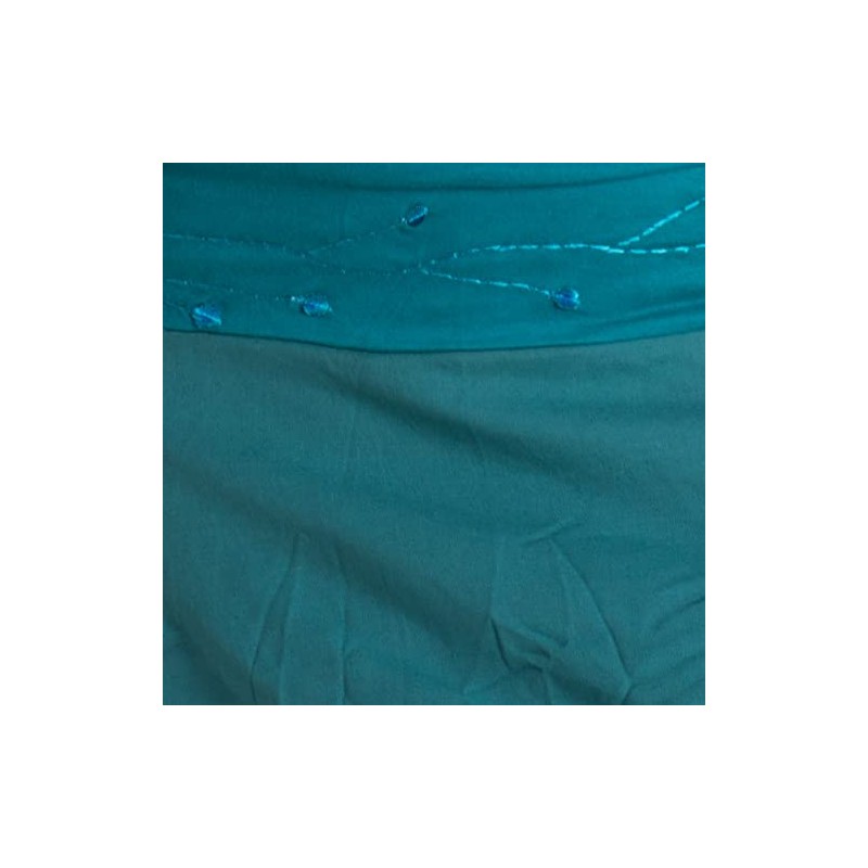 Vishes - Alternative Clothing - Embroidered Cotton Skirt with Flowers,
