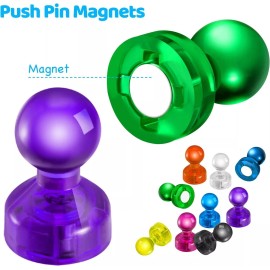 HongyiTime 90 PCS Colorful Strong Magnetic Push Pin Magnets, Office Classroom Magnets,8 ...