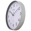 Technoline WT8030 Classic Radio-Controlled Wall Clock, Silver Frame, White Dial,