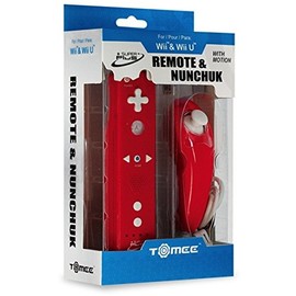 Tomee Motion Controller & Analog Attachment Super + Pack - Red for Wii U/ Wii