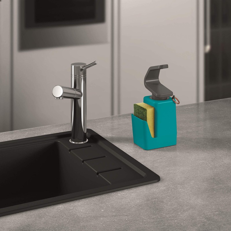 Metaltex Soap Dispenser, Plastic, Turquoise, 11 x 8 x 22