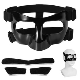Nose Protection for Broken Nose, 15 x 9.5 cm, Adjustable Face Protection with Pads, Face Protection, Sports Training Face Mask, Nose Protection for Adults, Teenagers, Basketball (Black)
