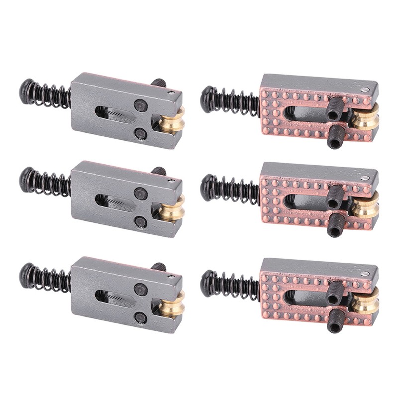 6PCS Guitar Saddles with Roller Bridge Guitar Repair Parts (Red