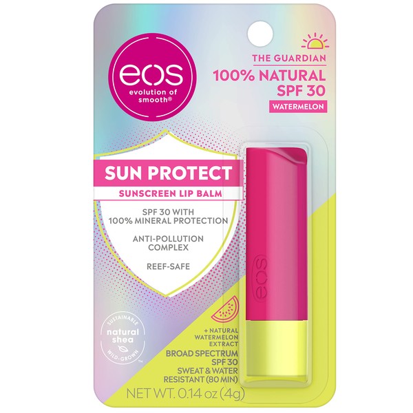 eos Sun Protect - Watermelon | SPF Lip Balm with SPF 30 Protection and Water Resistant | Lip Care to Nourish Dry Lips | Gluten Free | 0.14 oz