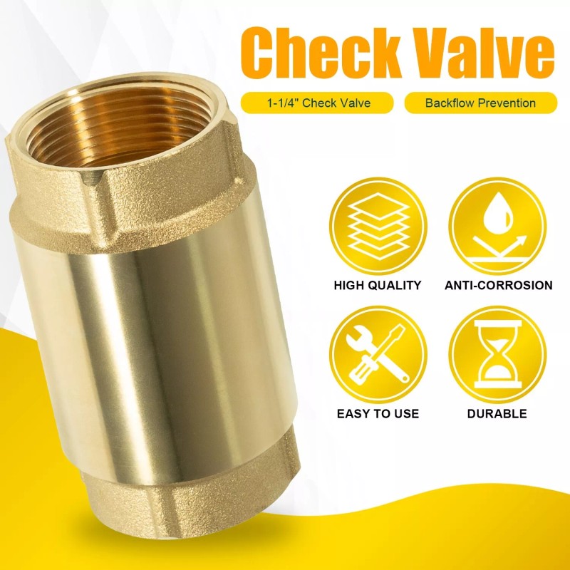 Deargooday 1 1/4" Check Valve Female Pipe Thread One Way