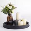 Lobolighting Black Round Decorative Serving Tray, Black Decorative Tray for