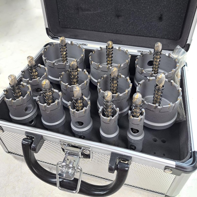 Metal Hole Saw Kit, 16pcs TCT 5/8"-2-1/4" Carbide Hole Saw
