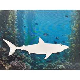 DCentral® Shark Flexible Vinyl Safety Screen Magnets: Double-Sided. White-Easier to See Day & Night. Decorative. Helps Stop Walking into Screens, for Non-RETRACTABLES, Size W 9" x L 3.25"