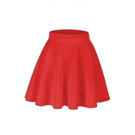 AG2Ggifts Women's Basic Versatile Stretchy Flared Casual Mini Skater Skirt(S-3X), L, Red
