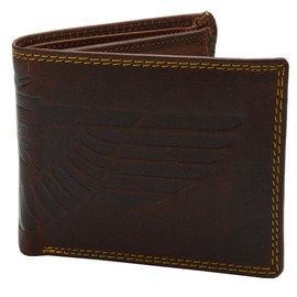 flevado Wild Adler Biker Wallet Full Leather Men's RFID Protection Landscape Format Brown, brown, Modern