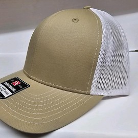 Embroidered  Play Some Dolph Script on Richardson 112 or 168 or Flexfit hat - Color: 112 khaki white, thread: Play some in Gray Dolph in white and gray camo