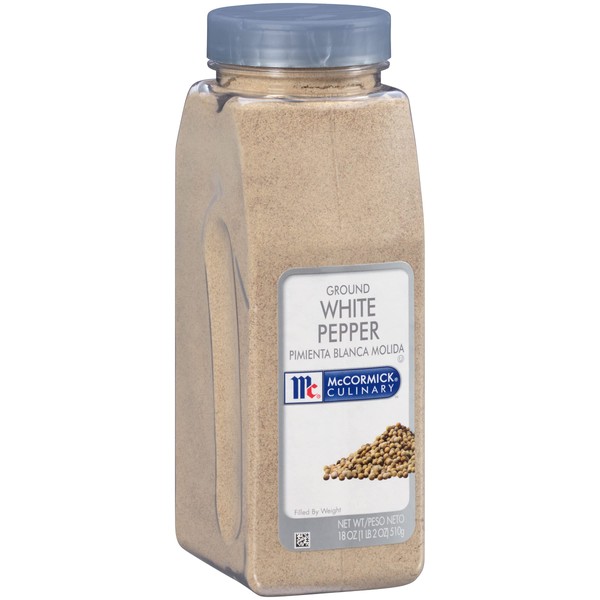 McCormick Culinary Ground White Pepper, 18 oz - One 18 Ounce Container of Bulk Ground White Pepper Powder, Great for Flavoring Meats, White Sauces, Gravy and More