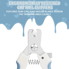 DZSEE Cat & Dog Nail Clippers with Safety Guard 2Pcs, Professional Pet Nail Clippers for Cats, Kitten Nail Clipper, Cat Claw Clippers,Sharp and Safe,Cat Claw Trimmer Includes Nail File Blue