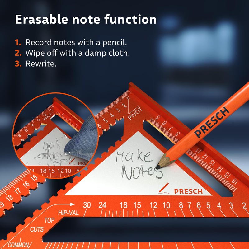 Presch Carpenters Square 300mm | Innovative wipeable note surface |