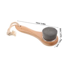 Ipetboom Nano Face Cleansing Brush Wood Handle Gentle Scrub Exfoliating Tool Travel-friendly Skincare