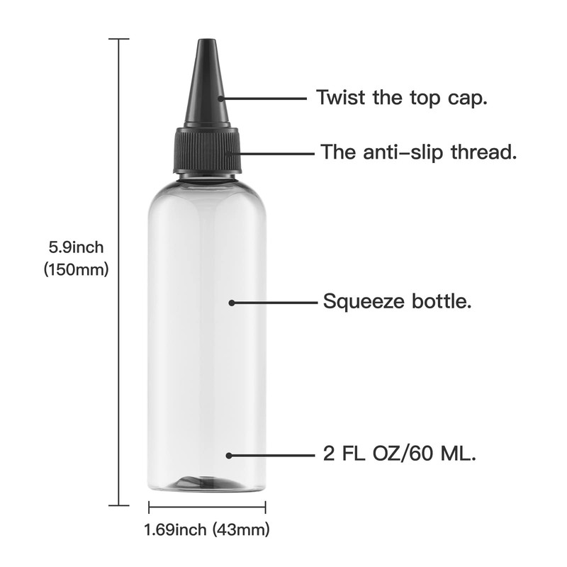 Tekson - Botellas aplicadoras de color de cabello, paquete de