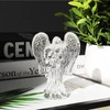 NaneTidy Glass Angel Figurine Clear Glass Wing Angel Paperweight Desktop
