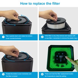 ELITUN KJ130 Replacement Filter Air Purifier, H13 True HEPA Air Filter Replacement, 1 Pack, White