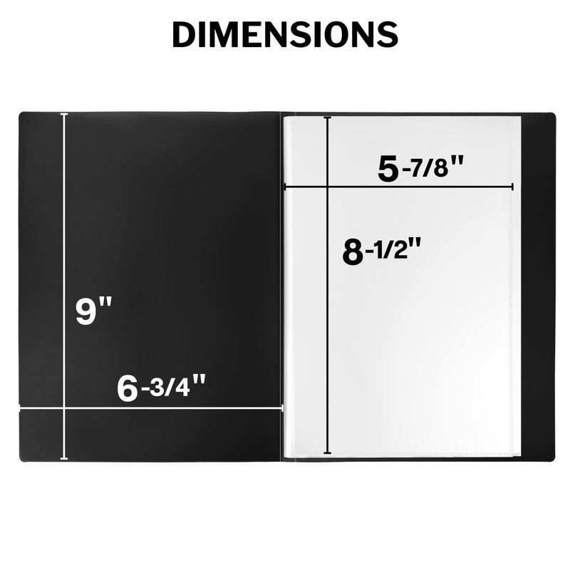 Dunwell Small Presentation Book 5.5x8.5 (2-Pack, Black), 24 Pockets Display