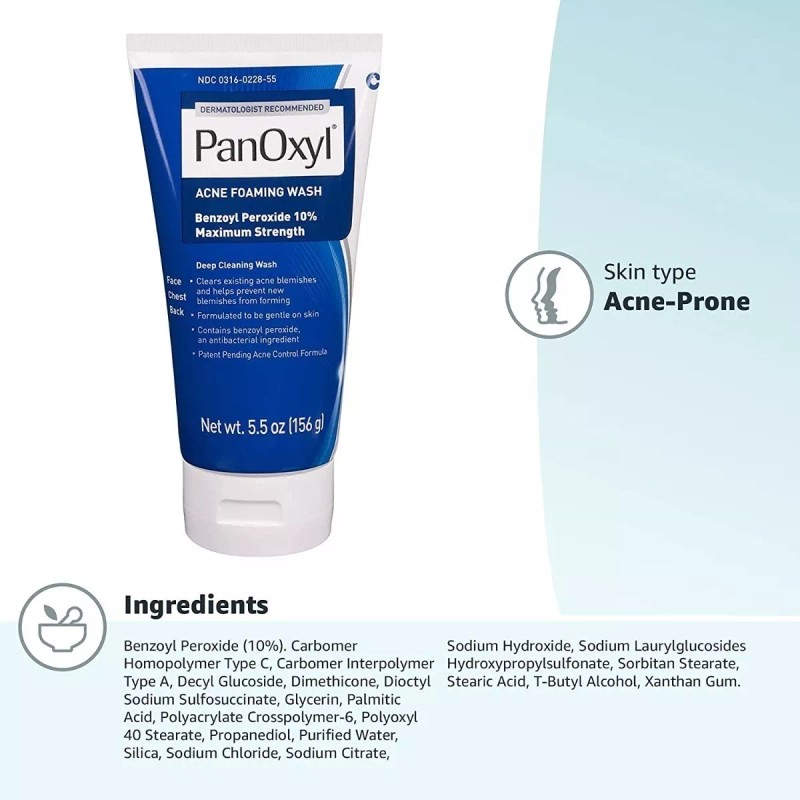 Panoxyl Espuma Lavado Para Acné Panoxyl Peróxido De Benzoilo 10%