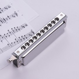 Swan Chromatic Harmonica 10 Holes 40 Tones Key of C Silver with Exquisite Box
