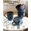 Hasense Coffee Mugs Set, 16 oz Ceramic Coffee Cups, Ribbed