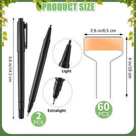 Moxweyeni 60 Pcs Metal Garden Tags Plant Labels for Garden Waterproof Plant Markers with 2 Permanent Pen Planting Nursery Tags Reusable Labels Stake for Plants (Copper,4 Inch)