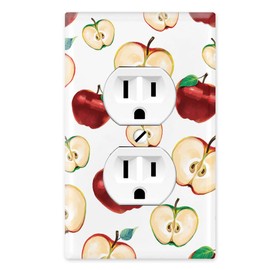 WIRESTER 1-Gang Duplex Outlet Cover Wall Plate/Switch Plate - Apples Pattern