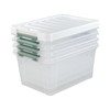 Vcansay 20 Quart Plastic Clear Storage Latch Box, Lidded Storage