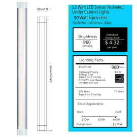 LED Under Cabinet Lighting 20In Kitchen Under Counter Lights Strip Dimmable Touchless with Manual Sensor,Undercounter Light Bar Plug In,4000k Natural White for Display,Shelves,Workbench,Desk,1pcs