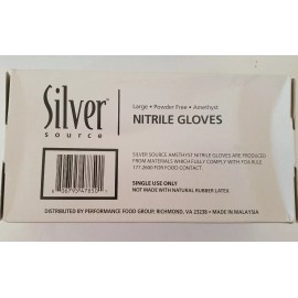 Silver Source 100 Silver Source Nitrile Disposable Gloves Restaurant Household Medium 2 Boxes